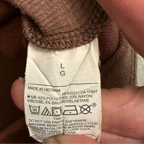 Hand Dyed Old Navy Reverse Tie-Dye Brown Ribbed Knit Dolman Shirt Size Large - Picture 5 of 5